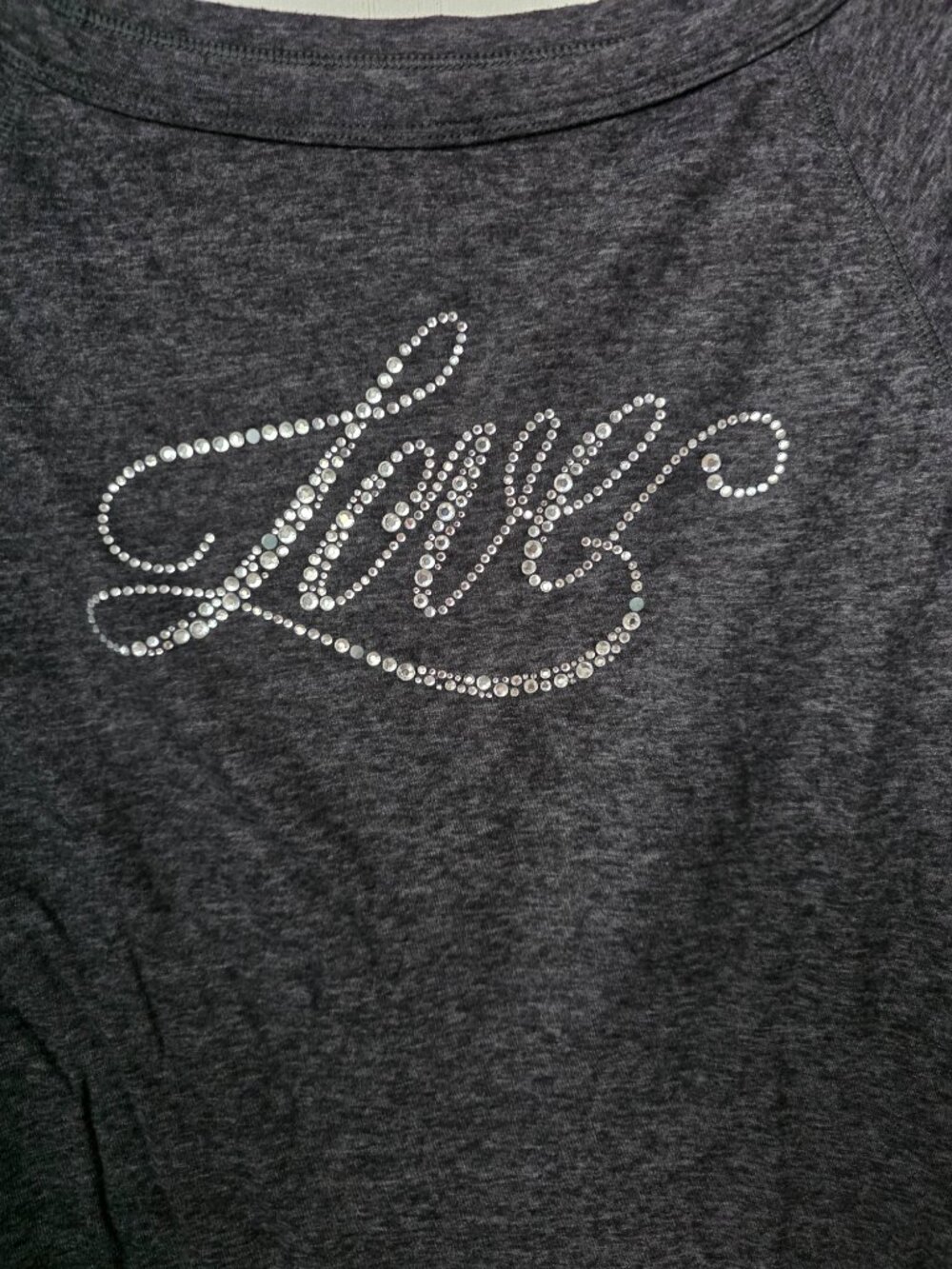 Victoria's Secret Bedazzled "Love" Long-Sleeve Lounge/Sleep Shirt - Picture 2 of 12